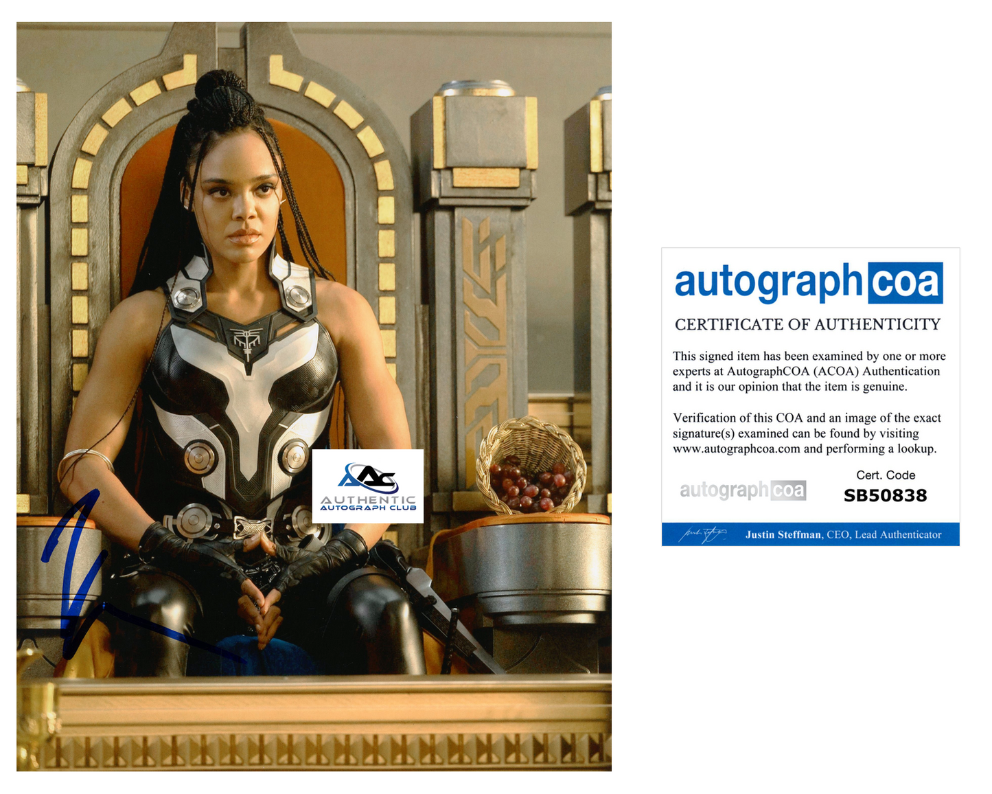 TESSA THOMPSON AUTOGRAPH SIGNED 8X10 PHOTO THOR LOVE AND THUNDER VALKYRIE ACOA