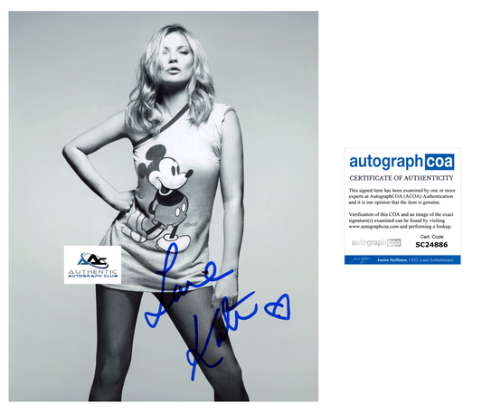 SUPERMODEL KATE MOSS AUTOGRAPH SIGNED 8X10 PHOTO ACOA COA