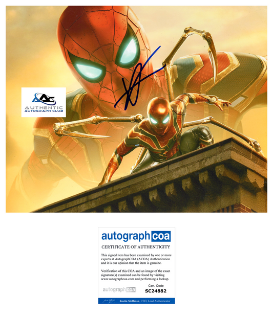 TOM HOLLAND AUTOGRAPH SIGNED 8x10 PHOTO SPIDERMAN SPIDER-MAN ACOA