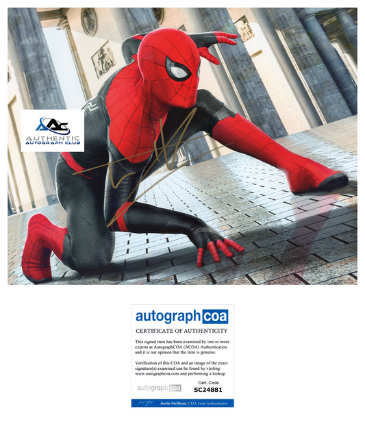 TOM HOLLAND AUTOGRAPH SIGNED 8x10 PHOTO SPIDERMAN SPIDER-MAN ACOA