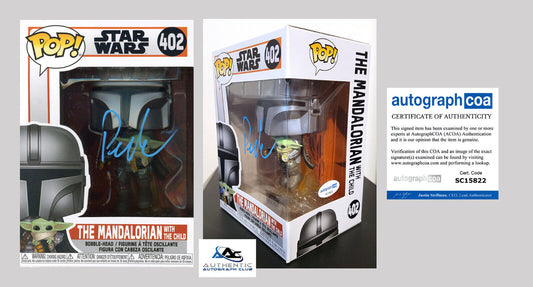 PEDRO PASCAL AUTOGRAPH SIGNED THE MANDALORIAN CHILD FUNKO POP 402 STAR WARS ACOA