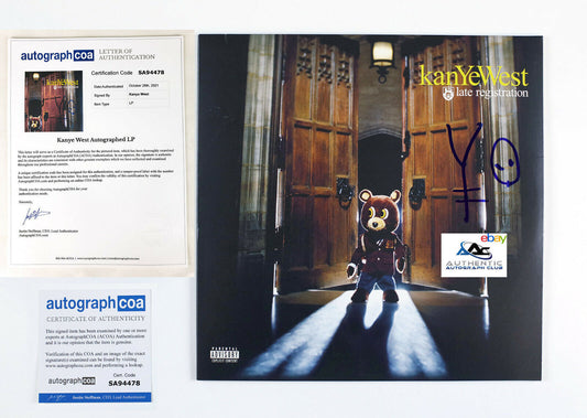 RARE NEW YE GRAPH KANYE WEST AUTOGRAPH SIGNED LATE REGISTRATION VINYL ACOA