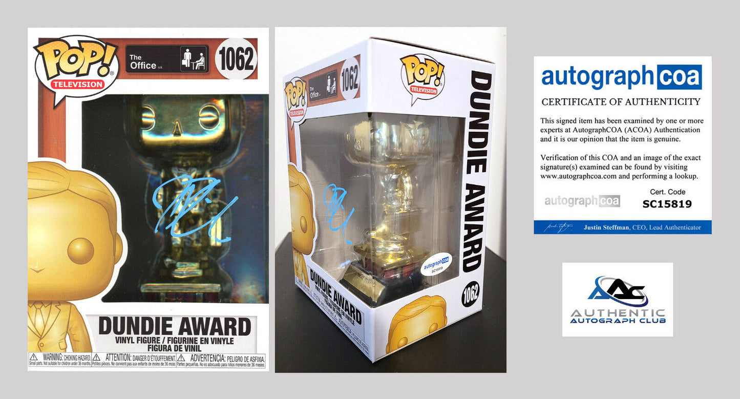 JOHN KRASINSKI AUTOGRAPH SIGNED DUNDIE AWARD FUNKO POP 1062 JIM HALPERT ACOA