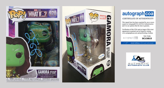 ZOE SALDANA AUTOGRAPH SIGNED GAMORA BLADE OF THANOS FUNKO POP 970 ACOA