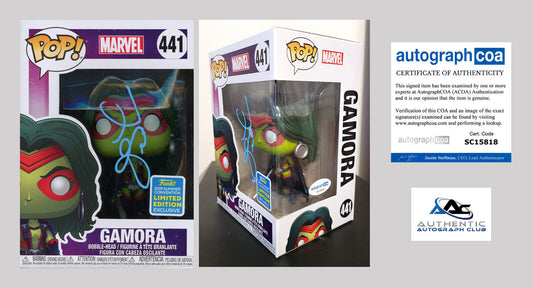 ZOE SALDANA AUTOGRAPH SIGNED GAMORA FUNKO POP 441 LIMITED EDITION ACOA