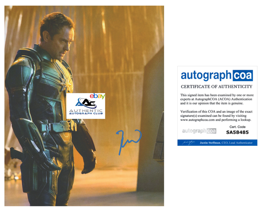 JUDE LAW AUTOGRAPH SIGNED 8x10 PHOTO CAPTAIN MARVEL ACOA