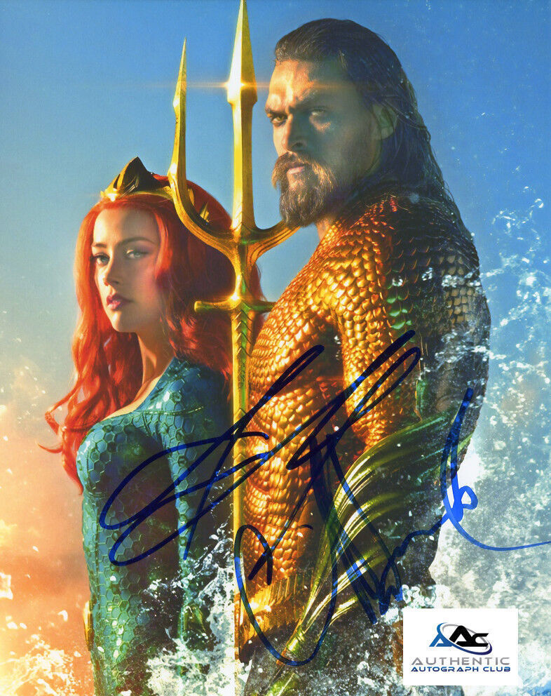 AMBER HEARD JASON MOMOA AUTOGRAPH SIGNED 8x10 PHOTO AQUAMAN JUSTICE LEAGUE ACOA