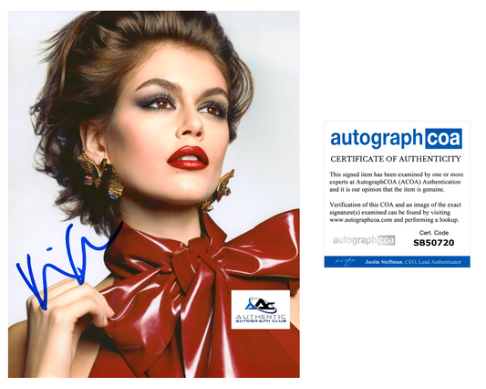 MODEL KAIA GERBER AUTOGRAPH SIGNED 8X10 PHOTO ACOA COA