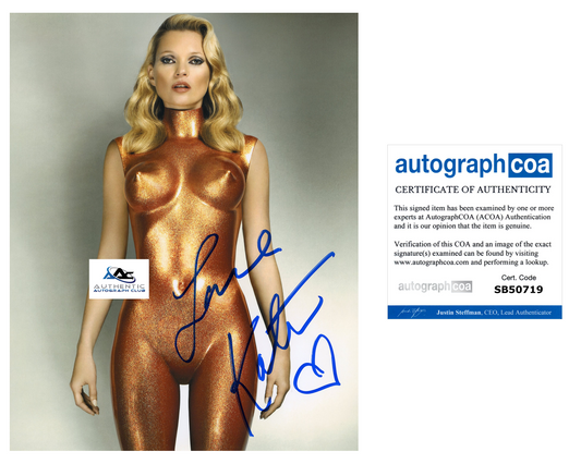 SUPERMODEL KATE MOSS AUTOGRAPH SIGNED 8X10 PHOTO ACOA COA