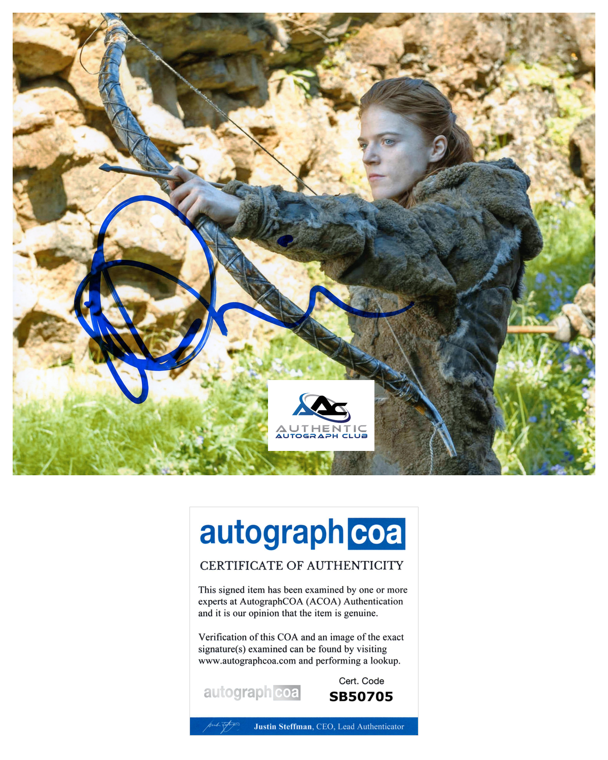 ROSE LESLIE AUTOGRAPH SIGNED 8X10 PHOTO GAME OF THRONES ACOA