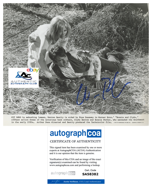 WARREN BEATTY AUTOGRAPH SIGNED 8x10 PHOTO BONNIE AND CLYDE LA LA LAND FLUB ACOA