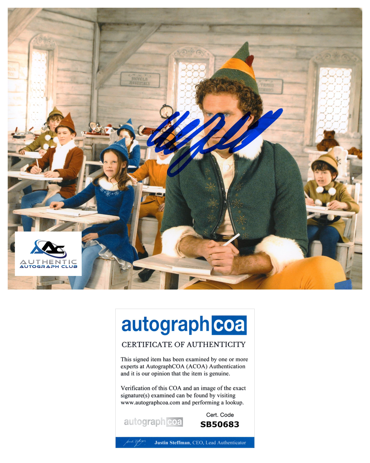 WILL FERRELL AUTOGRAPH SIGNED 8x10 PHOTO ELF ANCHORMAN ACOA