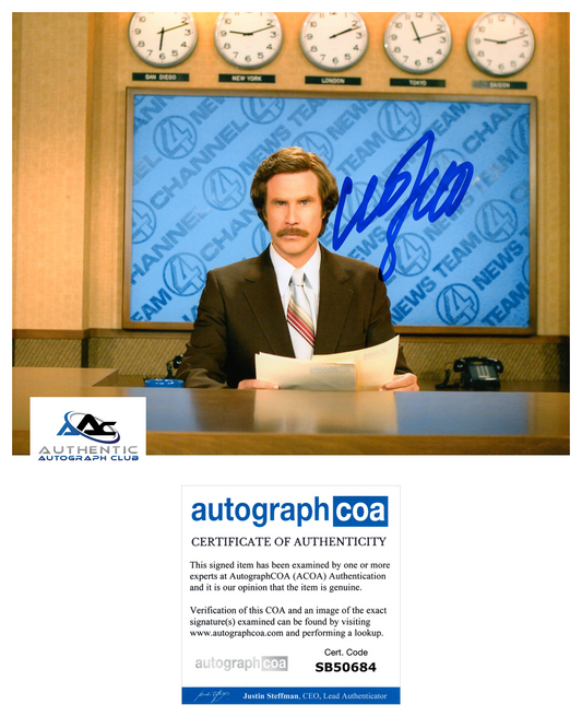 WILL FERRELL AUTOGRAPH SIGNED 8x10 PHOTO ELF ANCHORMAN ACOA