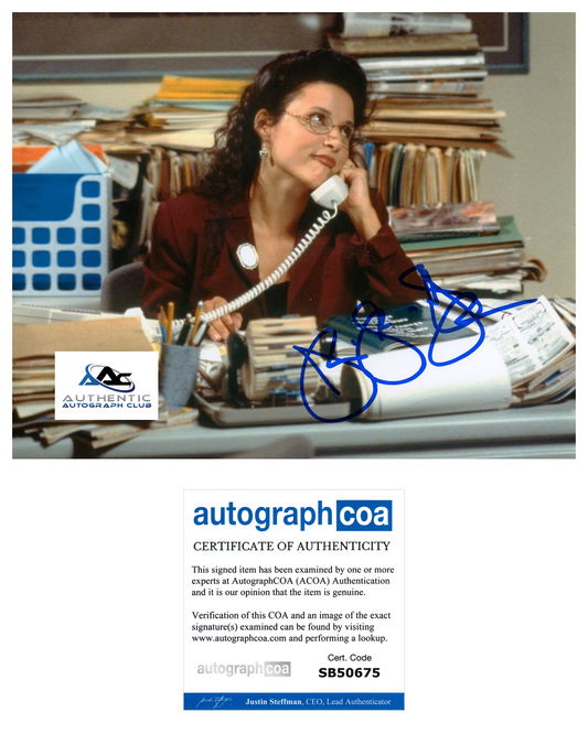 JULIA LOUIS DREYFUS AUTOGRAPH SIGNED 8x10 PHOTO ELAINE SEINFELD VEEP ACOA