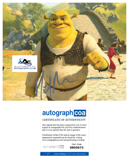 MIKE MYERS AUTOGRAPH SIGNED 8x10 PHOTO SHREK ACOA