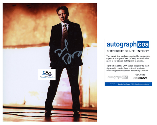 DAVID DUCHOVNY AUTOGRAPH SIGNED 8x10 PHOTO X-FILES ACOA