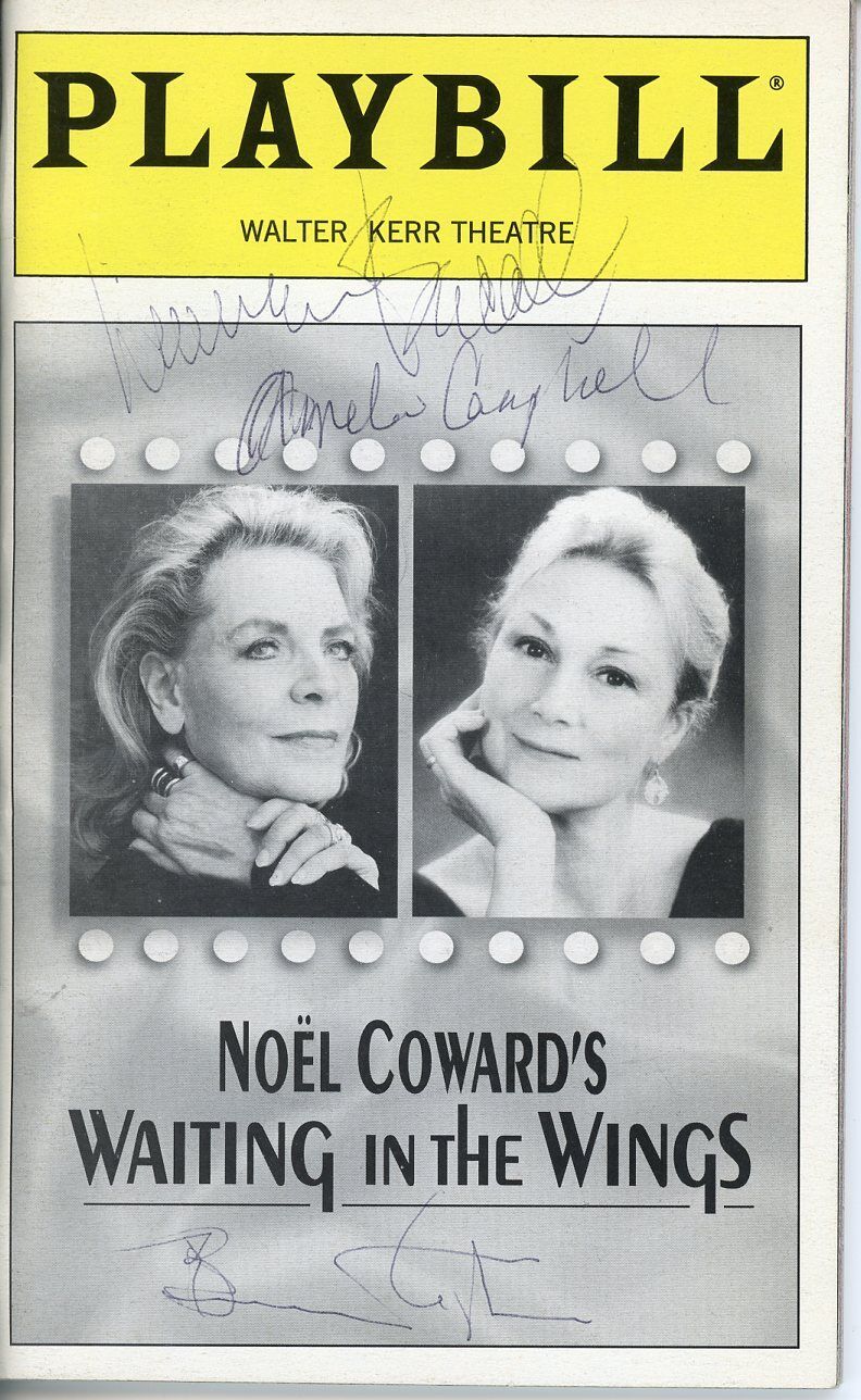 LAUREN BACALL AUTOGRAPH SIGNED WAITING IN THE WINGS PLAYBILL COA