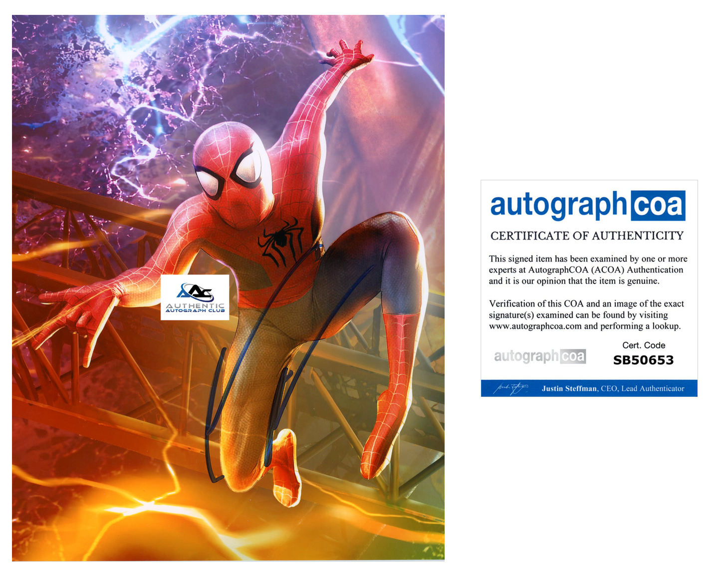 ANDREW GARFIELD AUTOGRAPH SIGNED 8X10 PHOTO SPIDERMAN SPIDER-MAN ACOA