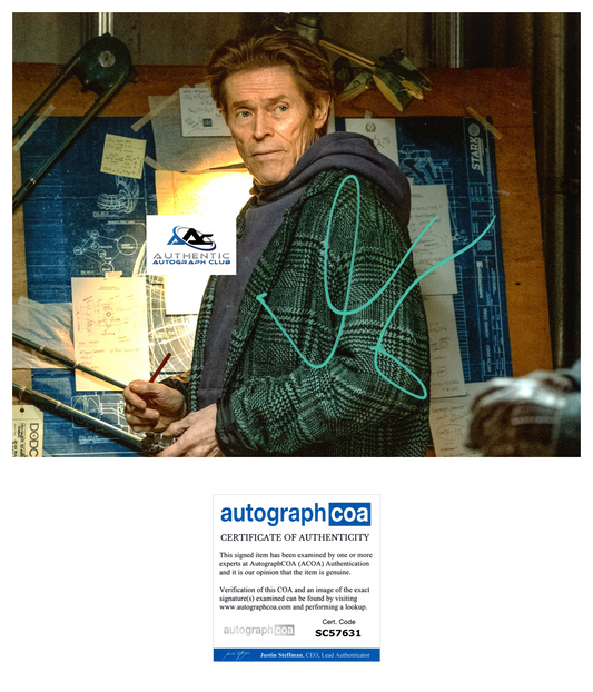 WILLEM DAFOE AUTOGRAPH SIGNED 8X10 PHOTO SPIDERMAN SPIDER-MAN GREEN GOBLIN ACOA