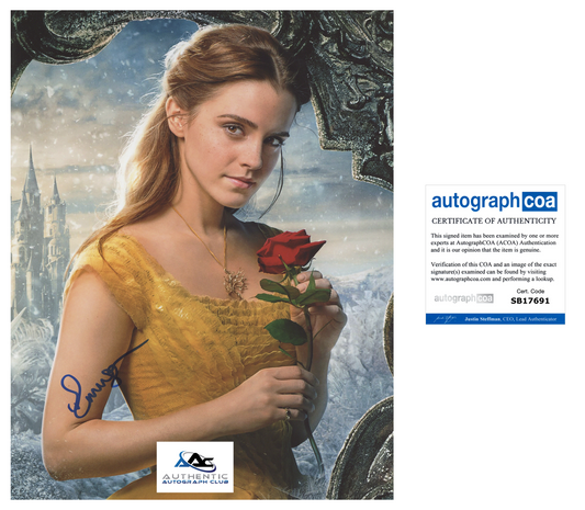 EMMA WATSON AUTOGRAPH SIGNED 11x14 PHOTO DISNEY BELLE BEAUTY AND THE BEAST ACOA