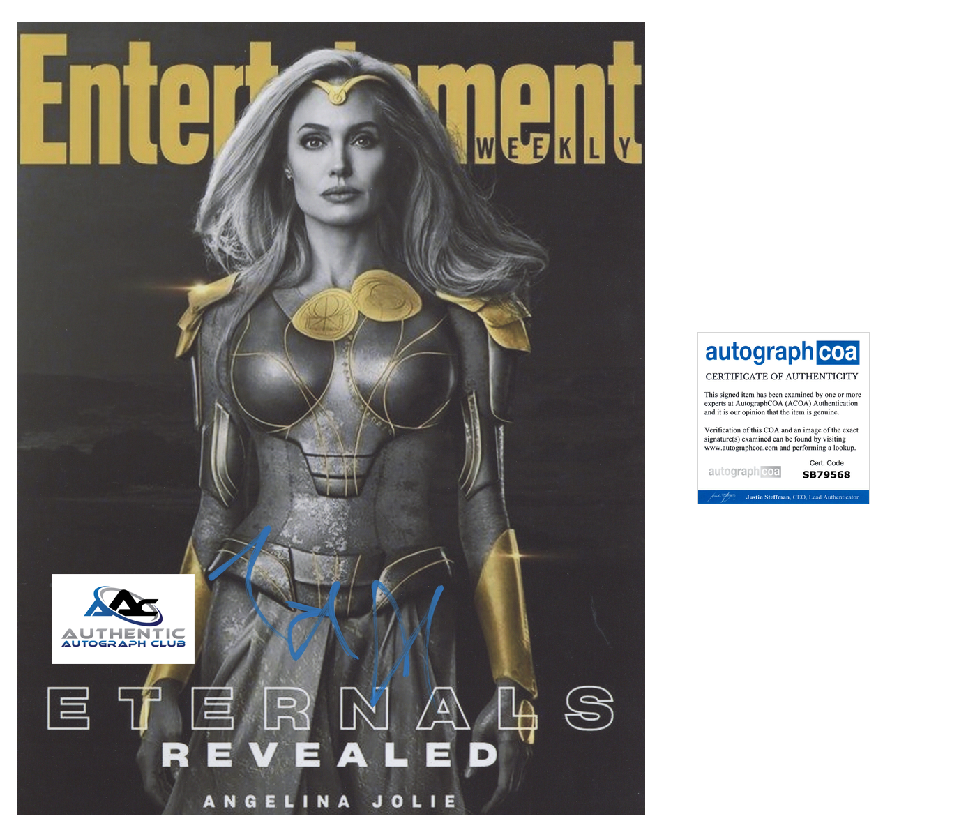 ANGELINA JOLIE AUTOGRAPH SIGNED 11x14 PHOTO MARVEL ETERNALS ACOA