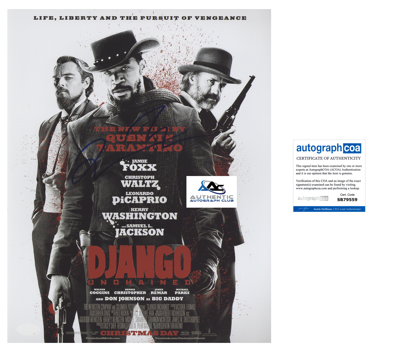 QUENTIN TARANTINO AUTOGRAPH SIGNED 11x14 PHOTO DJANGO UNCHAINED ACOA