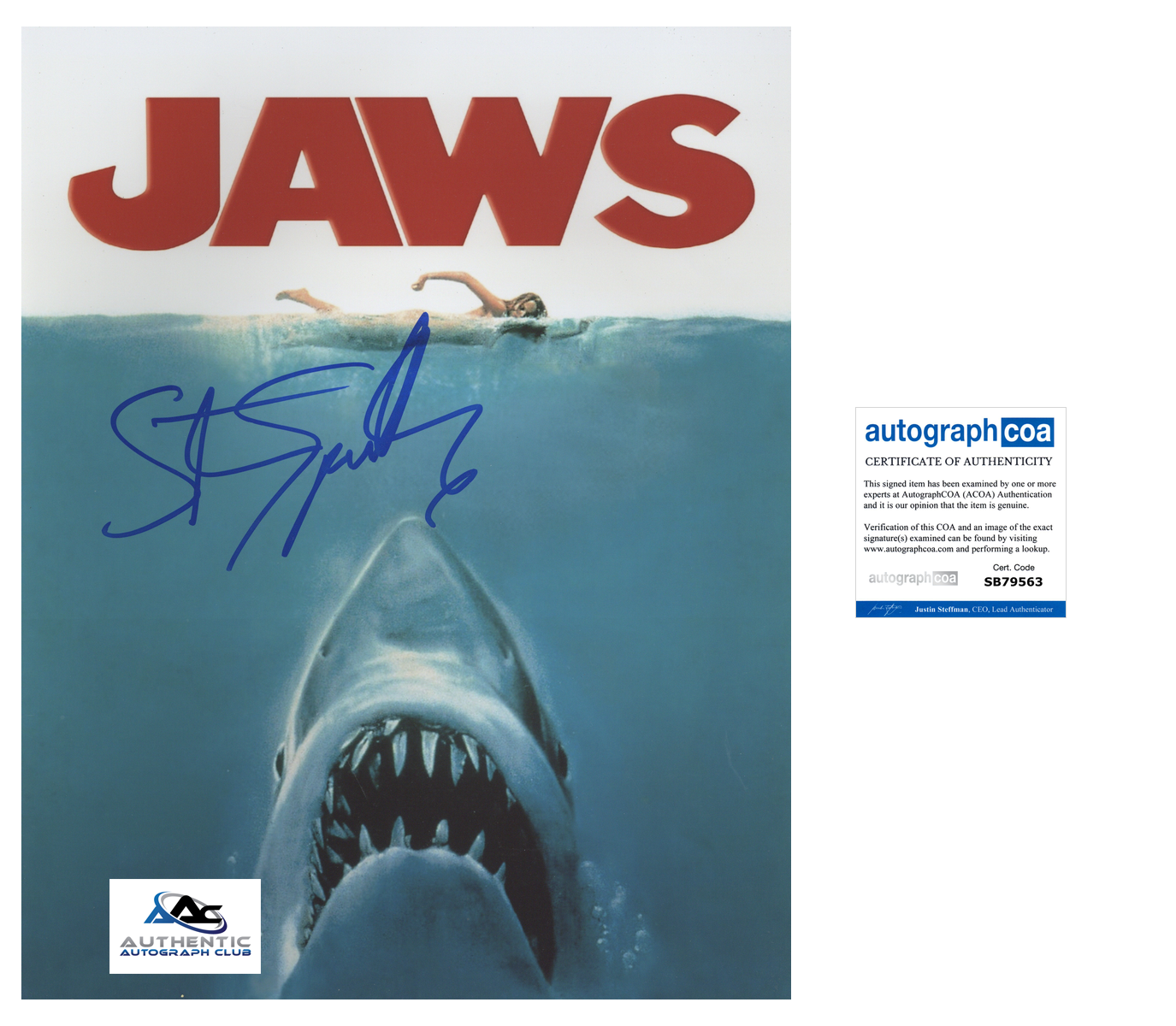 DIRECTOR STEVEN SPIELBERG AUTOGRAPH SIGNED 11x14 PHOTO JAWS ACOA