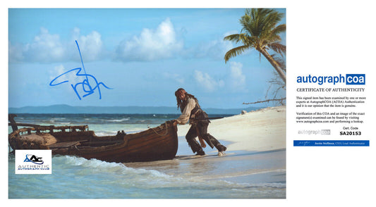 JOHNNY DEPP AUTOGRAPH SIGNED 12X18 PHOTO PIRATES OF THE CARIBBEAN ACOA