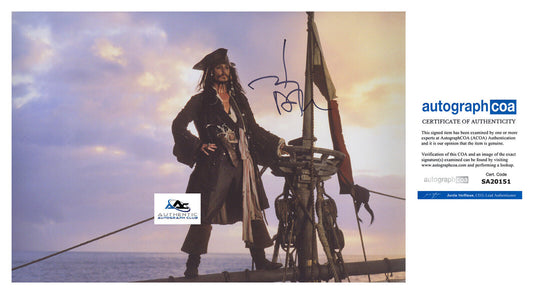 JOHNNY DEPP AUTOGRAPH SIGNED 12X18 PHOTO PIRATES OF THE CARIBBEAN ACOA