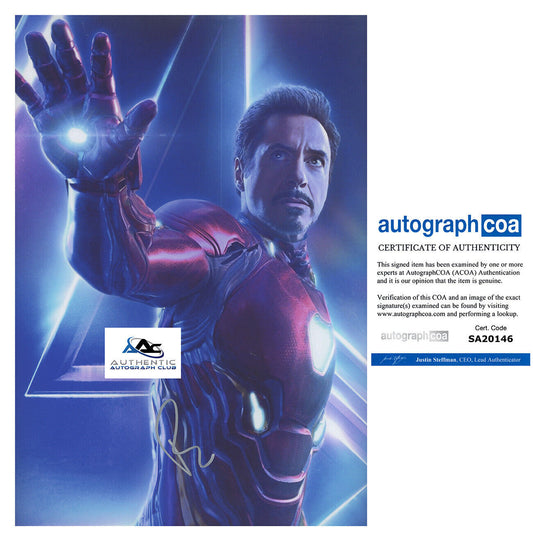 ROBERT DOWNEY JR AUTOGRAPH SIGNED 12x18 PHOTO MARVEL AVENGERS IRON MAN ACOA