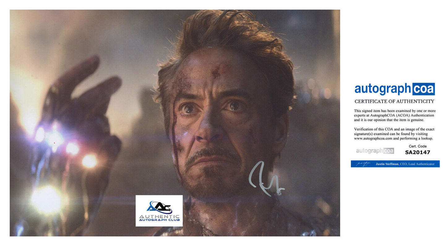 ROBERT DOWNEY JR AUTOGRAPH SIGNED 12x18 PHOTO MARVEL AVENGERS IRON MAN ACOA