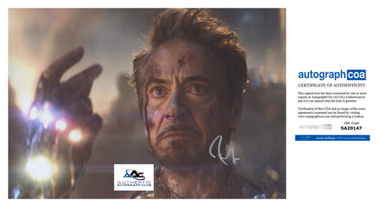 ROBERT DOWNEY JR AUTOGRAPH SIGNED 12x18 PHOTO MARVEL AVENGERS IRON MAN ACOA