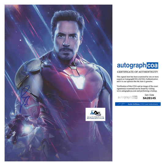 ROBERT DOWNEY JR AUTOGRAPH SIGNED 12x18 PHOTO MARVEL AVENGERS IRON MAN ACOA