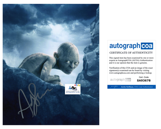 ANDY SERKIS AUTOGRAPH SIGNED 8x10 PHOTO GOLLUM SMEAGOL LORD OF THE RINGS ACOA