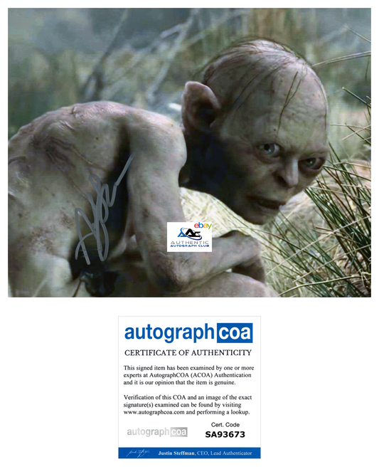 ANDY SERKIS AUTOGRAPH SIGNED 8x10 PHOTO GOLLUM SMEAGOL LORD OF THE RINGS ACOA