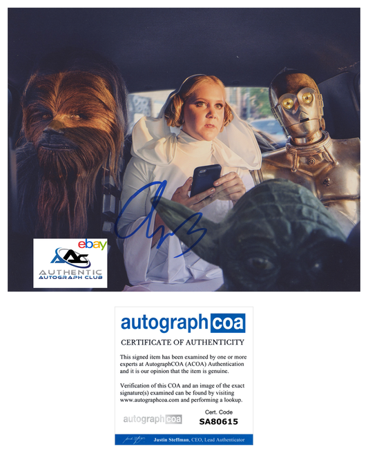 AMY SCHUMER AUTOGRAPH SIGNED 8x10 PHOTO STAR WARS COMEDIAN CHEWBACCA ACOA