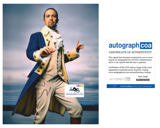 LIN MANUEL MIRANDA AUTOGRAPH SIGNED 8x10 PHOTO HAMILTON ACOA