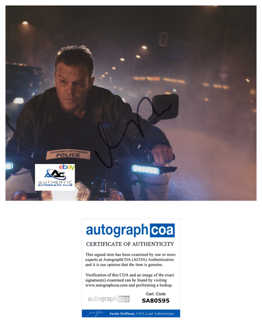 MATT DAMON AUTOGRAPH SIGNED 8x10 PHOTO JASON BOURNE ACOA