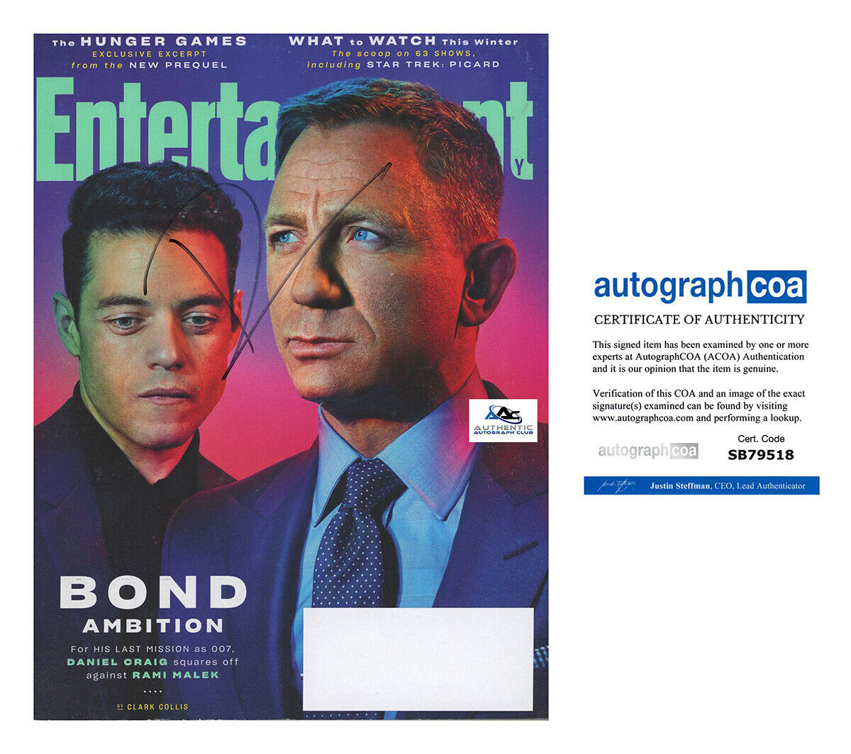 DANIEL CRAIG AUTOGRAPH SIGNED ENTERTAINMENT WEEKLY MAGAZINE ACOA