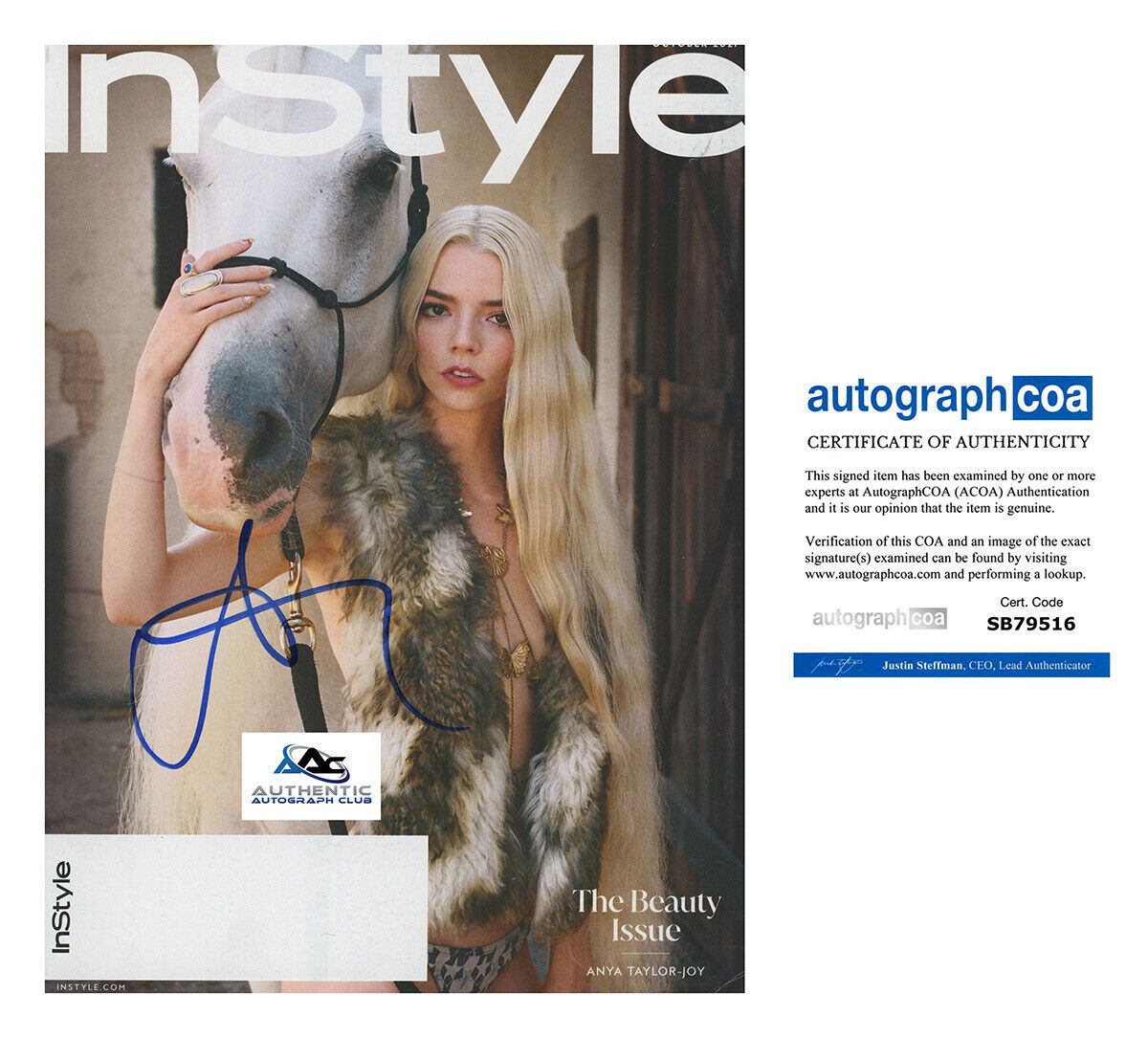 ANYA TAYLOR JOY AUTOGRAPH SIGNED INSTYLE MAGAZINE ACOA