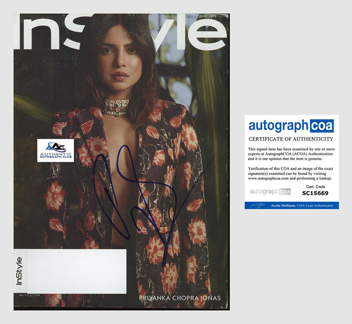 PRIYANKA CHOPRA AUTOGRAPH SIGNED INSTYLE MAGAZINE ACOA