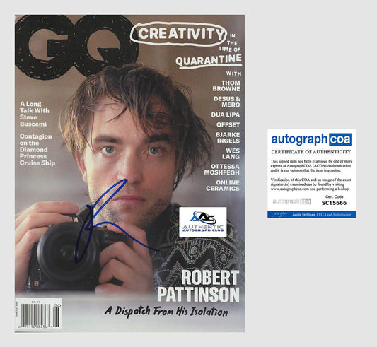 ROBERT PATTINSON AUTOGRAPH SIGNED GQ MAGAZINE ACOA