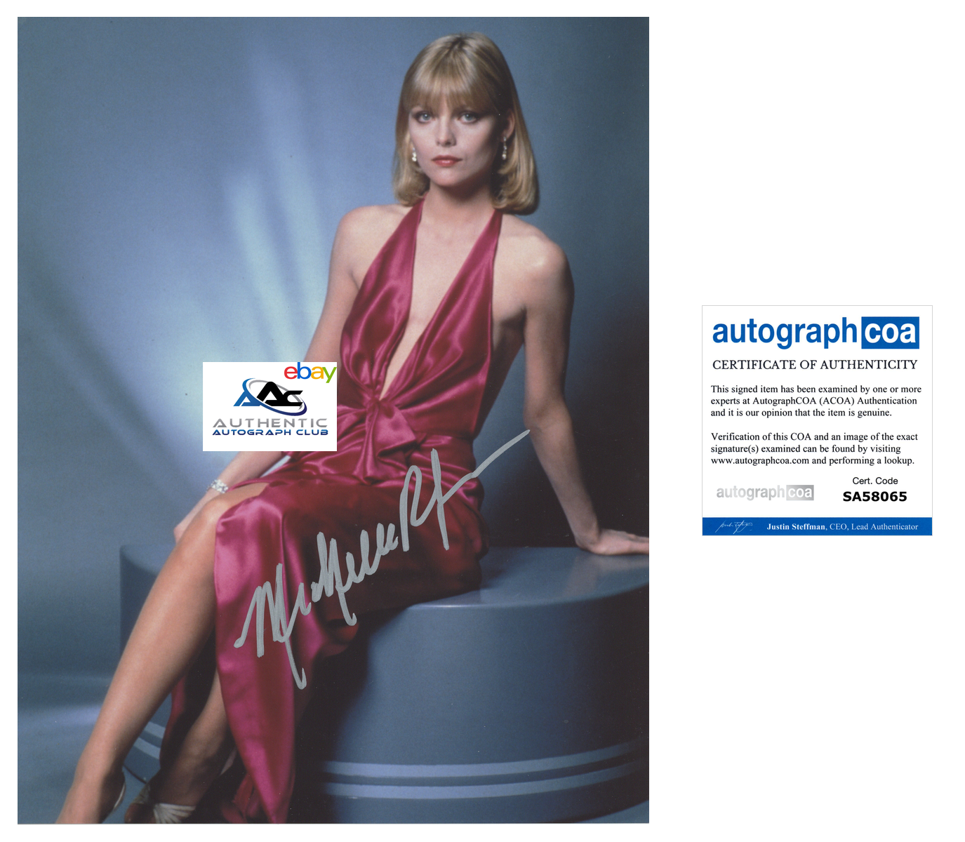 MICHELLE PFEIFFER AUTOGRAPH SIGNED 11x14 PHOTO ACOA COA