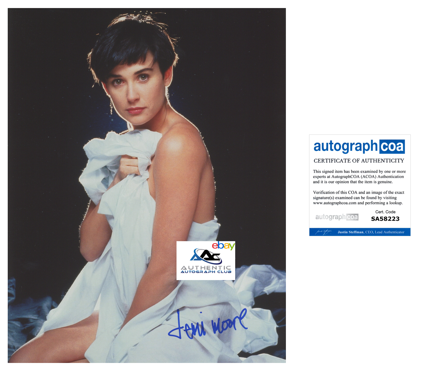 DEMI MOORE AUTOGRAPH SIGNED 11x14 PHOTO GHOST ACOA COA