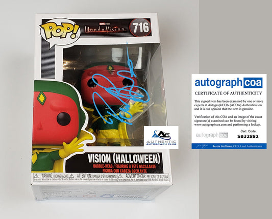 PAUL BETTANY AUTOGRAPH SIGNED MARVEL VISION WANDAVISION FUNKO POP 716 ACOA