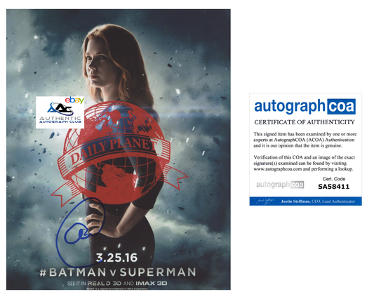 AMY ADAMS AUTOGRAPH SIGNED 8x10 PHOTO BATMAN V SUPERMAN LOIS LANE ACOA