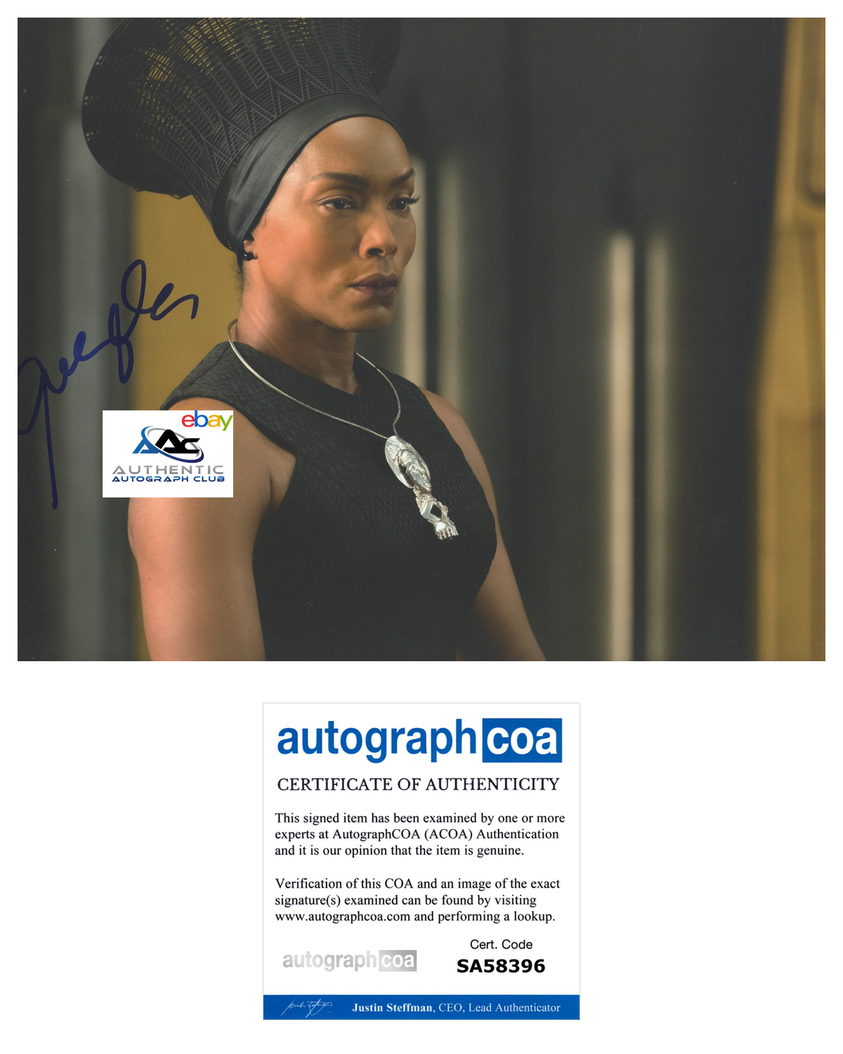 ANGELA BASSETT AUTOGRAPH SIGNED 8X10 PHOTO BLACK PANTHER ACOA