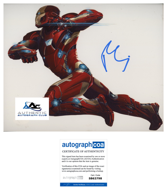 ROBERT DOWNEY JR AUTOGRAPH SIGNED 8x10 PHOTO MARVEL AVENGERS IRON MAN ACOA