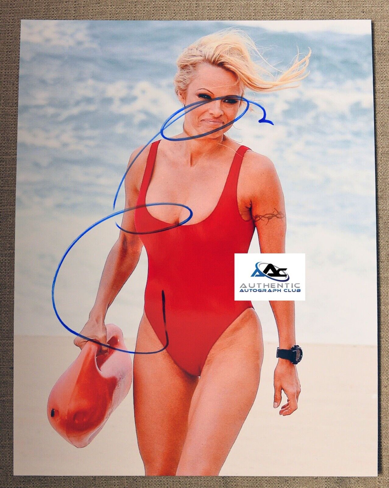 PAMELA ANDERSON AUTOGRAPH SIGNED 11x14 PHOTO BAYWATCH COA