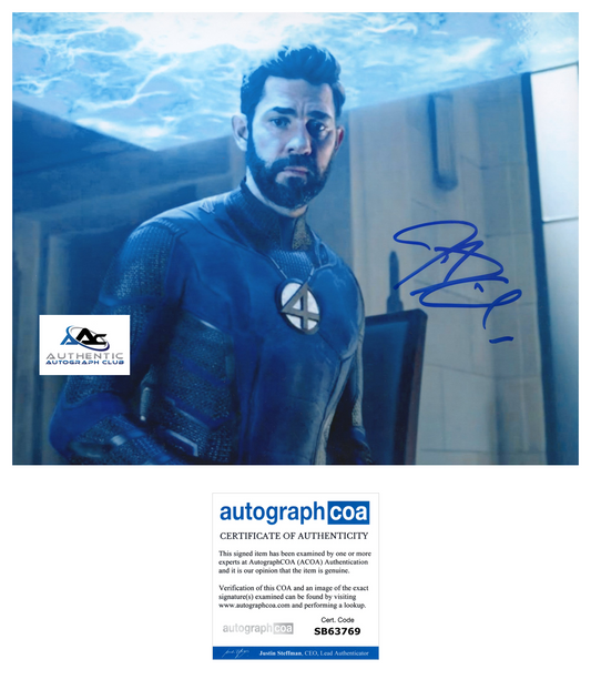 JOHN KRASINSKI AUTOGRAPH SIGNED 8x10 PHOTO MR FANTASTIC FANTASTIC FOUR 4 ACOA